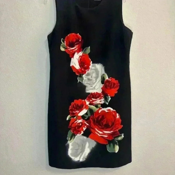 Black & Red Floral Sleeveless Dress - Picture 3 of 5